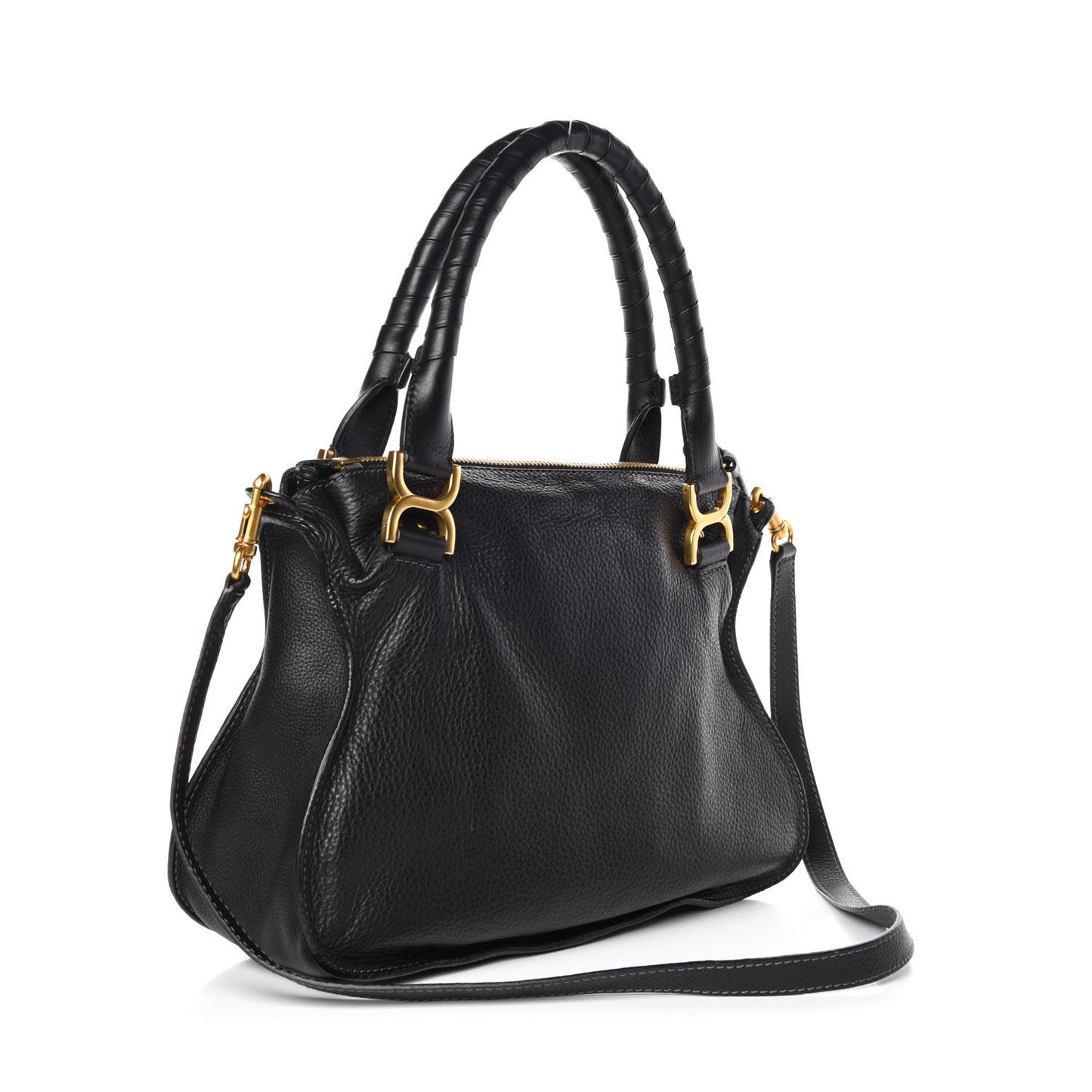 Calfskin Medium Marcie Satchel Black