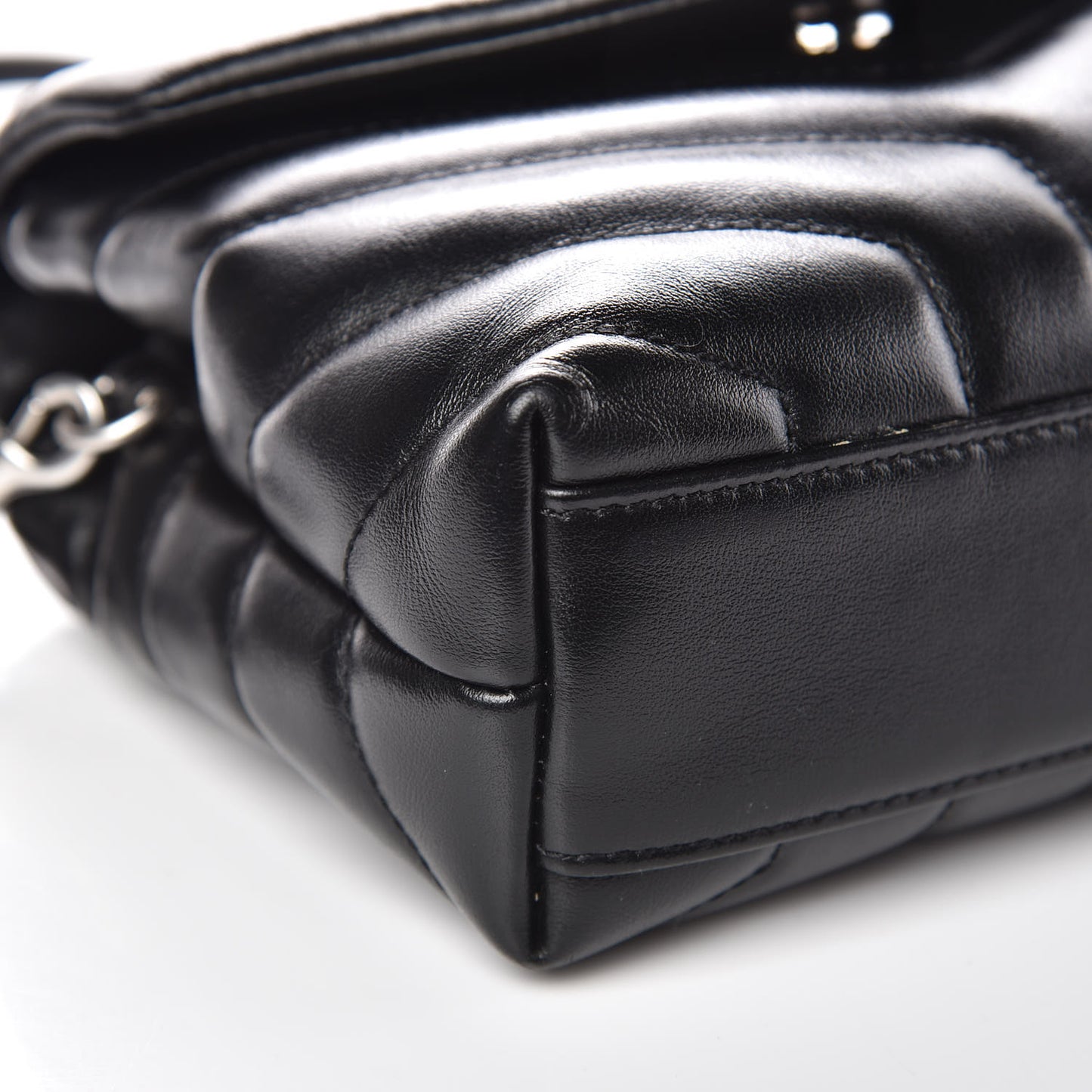 Calfskin Y Quilted Monogram Toy Loulou Crossbody Bag Black