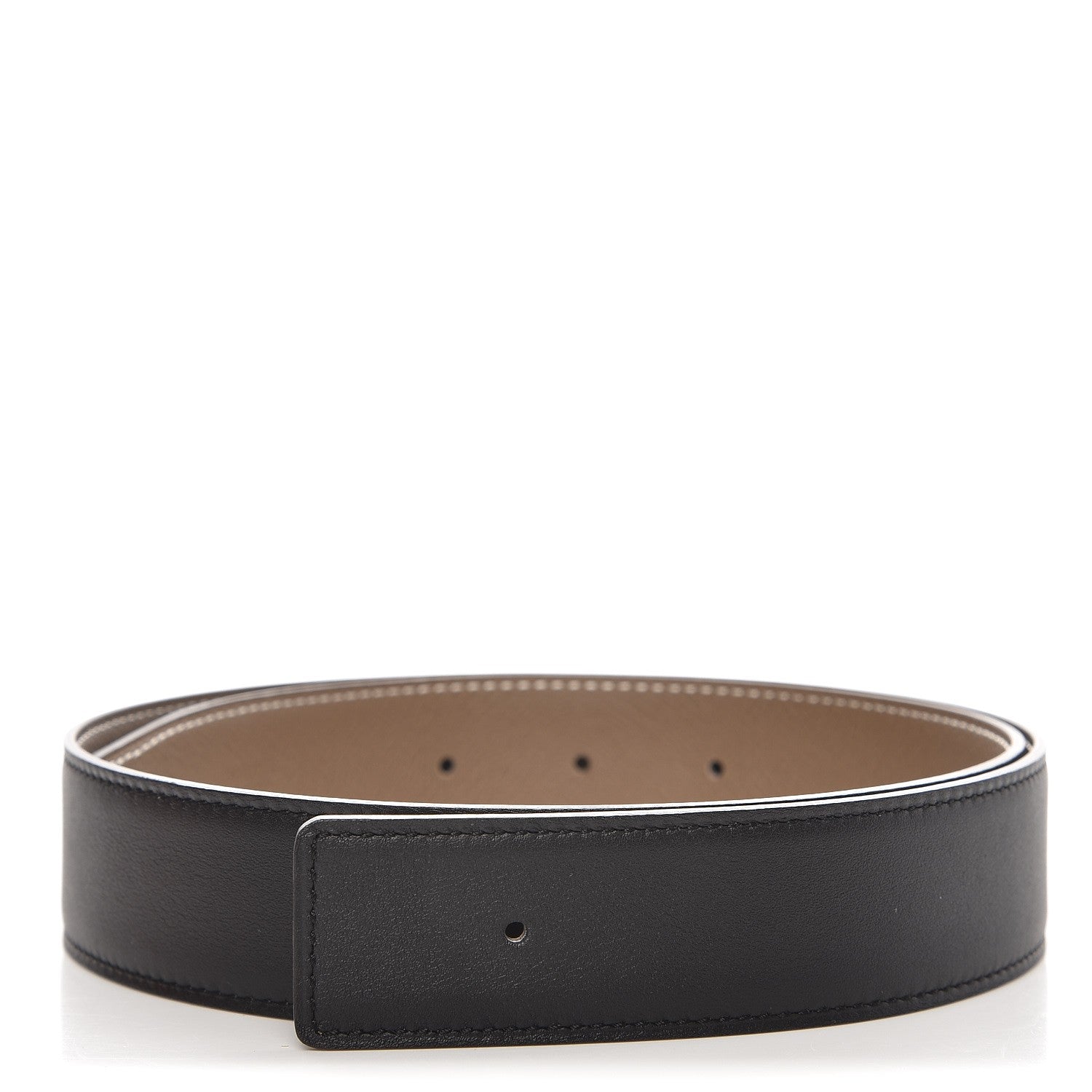 Hermes Swift Epsom 32mm Belt Strap 70 Black Etoupe 1 of 5