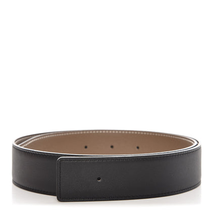 Hermes Swift Epsom 32mm Belt Strap 70 Black Etoupe 1 of 5