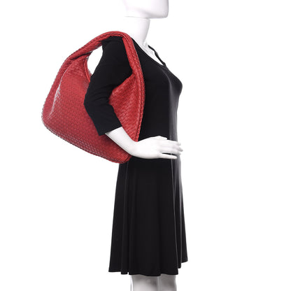 Bottega Veneta Nappa Intrecciato Large Veneta Hobo Red 2 of 10