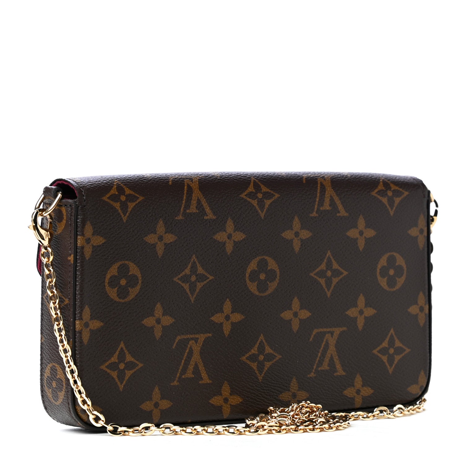 Louis Vuitton Monogram Pochette Felicie Chain Wallet Fuchsia 4 of 10