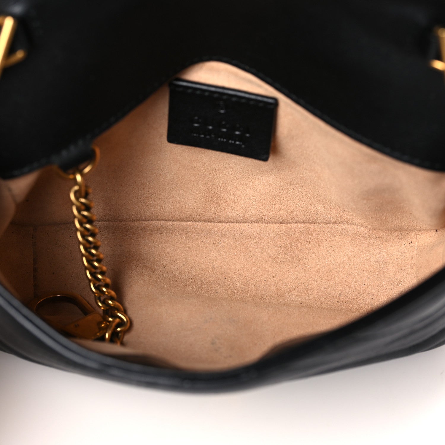Gucci Calfskin Matelasse Super Mini GG Marmont Shoulder Bag Black 5 of 9