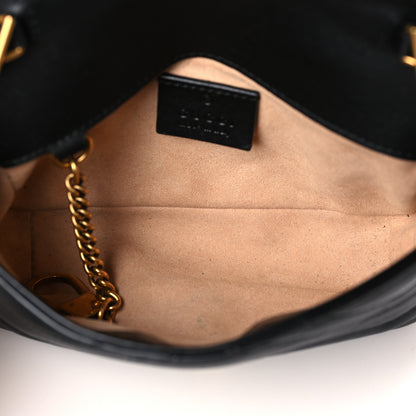 Gucci Calfskin Matelasse Super Mini GG Marmont Shoulder Bag Black 5 of 9