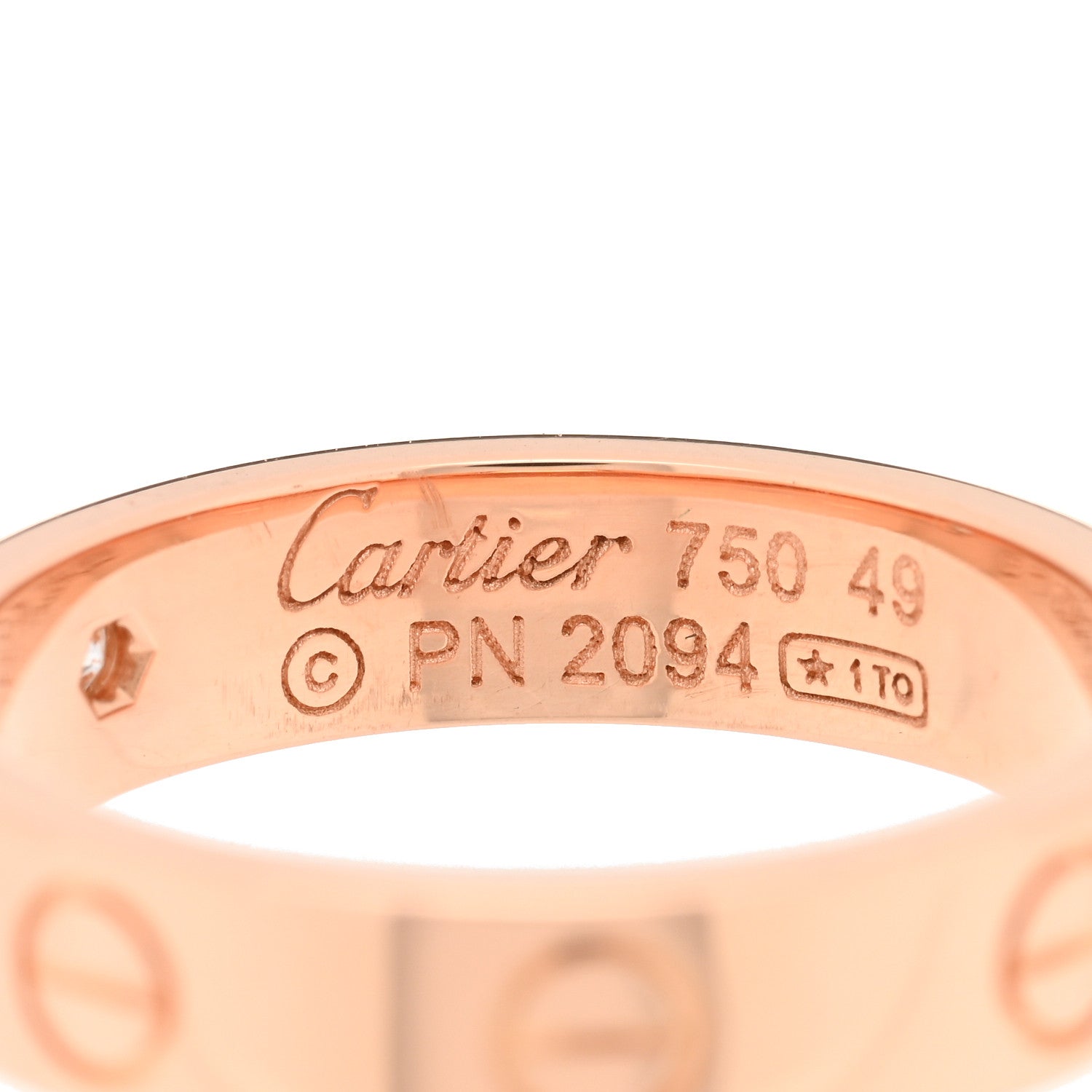 Cartier 18K Pink Gold Diamond 4mm LOVE Wedding Band Ring 49 5 4 of 4