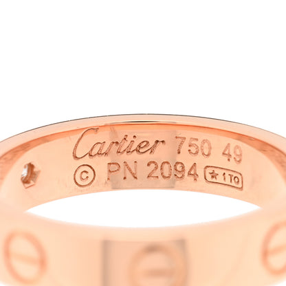 Cartier 18K Pink Gold Diamond 4mm LOVE Wedding Band Ring 49 5 4 of 4