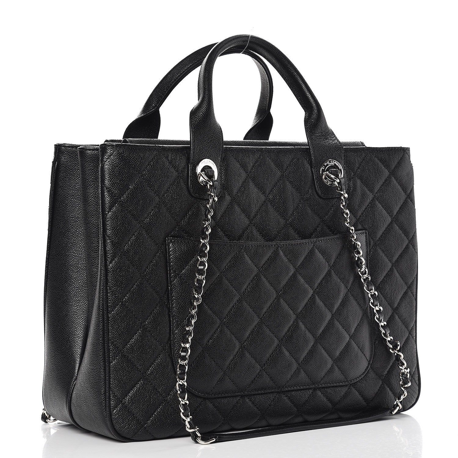 Chanel Caviar Quilted Large Urban Companion Top Handle Shopping Tote Black 3 of 8