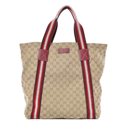 Gucci GG Monogram Medium Web Handle Vertical Tote Red 1 of 11