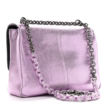 Tom Ford Lizard Calfskin Embossed Large Natalia Chain Bag Pink 2 of 15