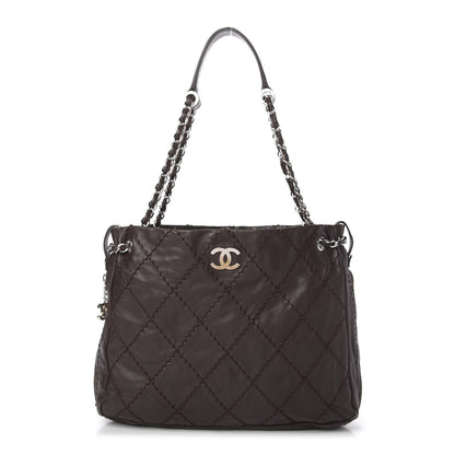 Chanel Calfskin Stitched Expandable Tote Brown 1 of 11