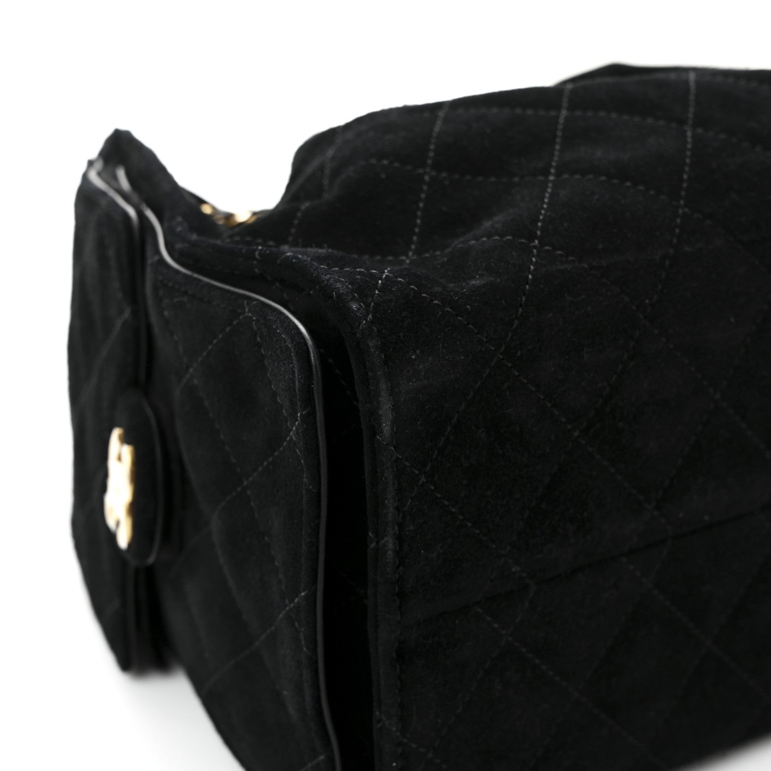Chanel Suede Quilted Small Chanel 25 Handbag Black 11 of 11