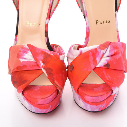 Christian Louboutin Fabric Popi Print Volpi 150 Platform Pumps 39 Pink 5 of 14