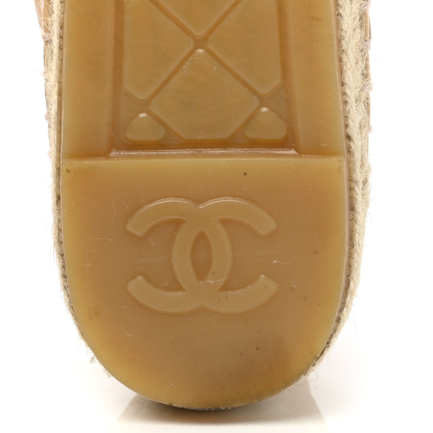 Chanel Lambskin CC Espadrilles 37 Beige Black 7 of 10