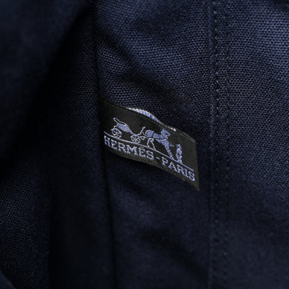 Hermes Canvas Fourre Tout MM Navy 7 of 10