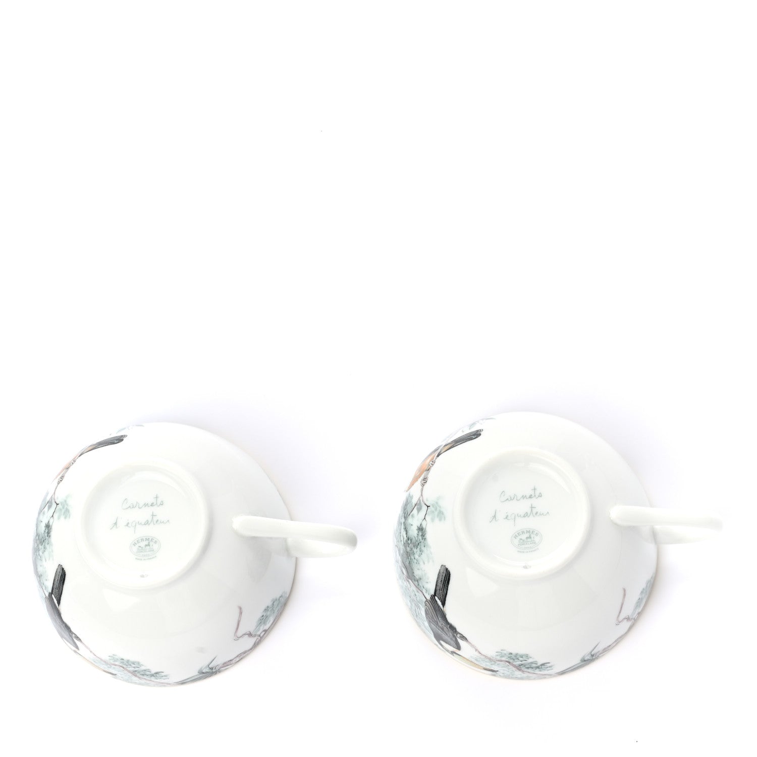 Hermes Porcelain Carnets d'Equateur Tea Cup and Saucer Set of 2 4 of 9
