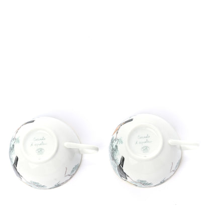 Hermes Porcelain Carnets d'Equateur Tea Cup and Saucer Set of 2 4 of 9