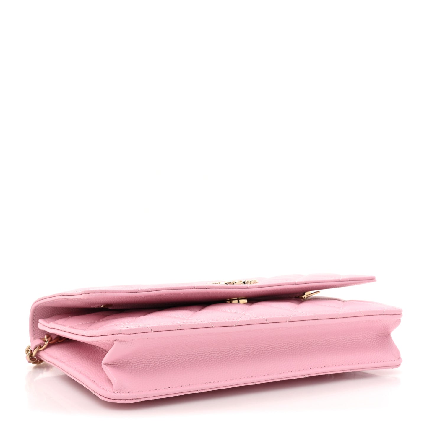 Caviar Quilted Wallet on Chain WOC Light Pink