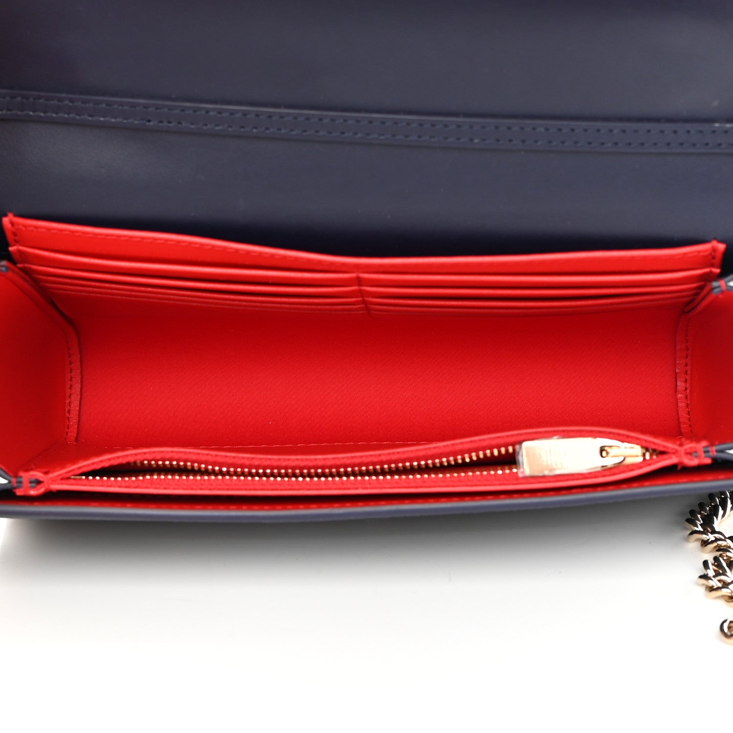 Christian Louboutin Calfskin Spikes Loubinthesky Paloma Clutch Navy 5 of 12