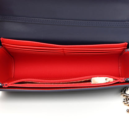 Christian Louboutin Calfskin Spikes Loubinthesky Paloma Clutch Navy 5 of 12