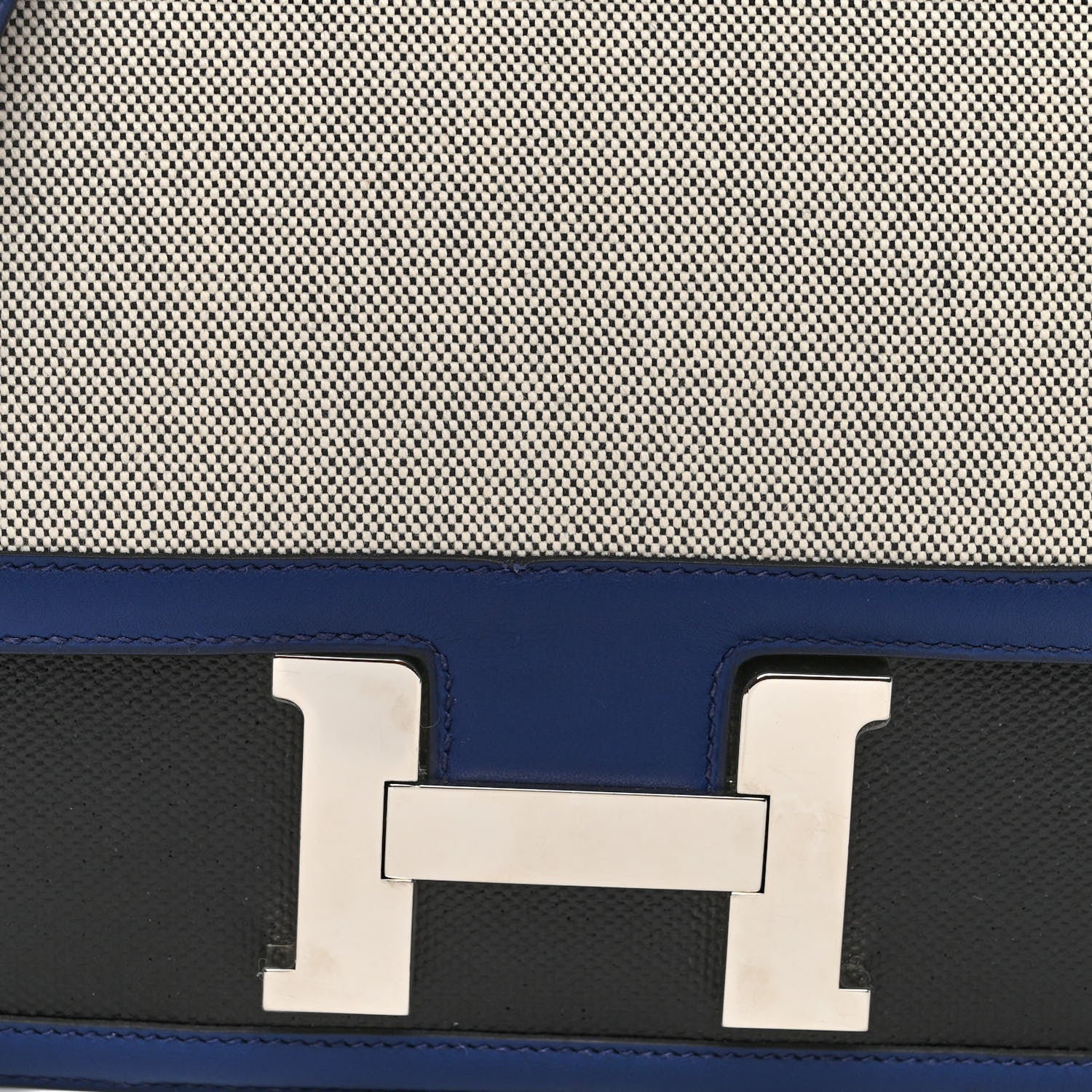 Hermes Swift Toile Constance 24 Bleu Saphir Black Ecru 8 of 10