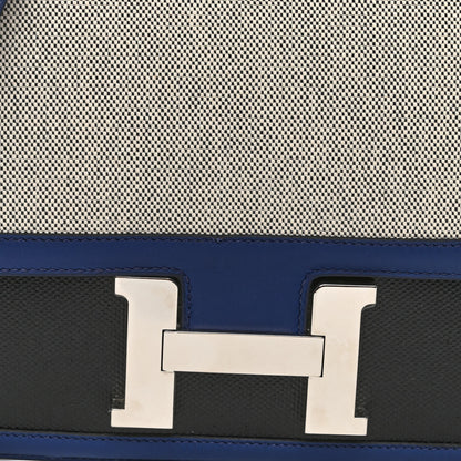 Hermes Swift Toile Constance 24 Bleu Saphir Black Ecru 8 of 10