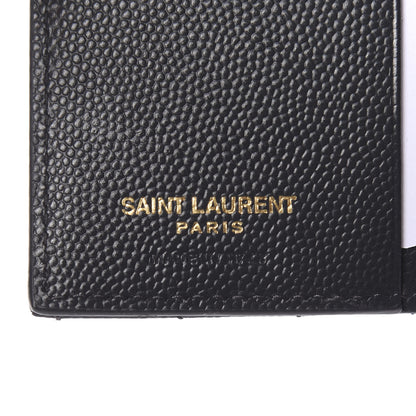 Saint Laurent Grain De Poudre Matelasse Chevron Monogram Zipped Card Case Dark Smog 6 of 8