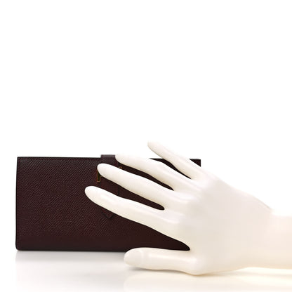 Hermes Epsom Bearn Gusset Wallet Bordeaux 2 of 7