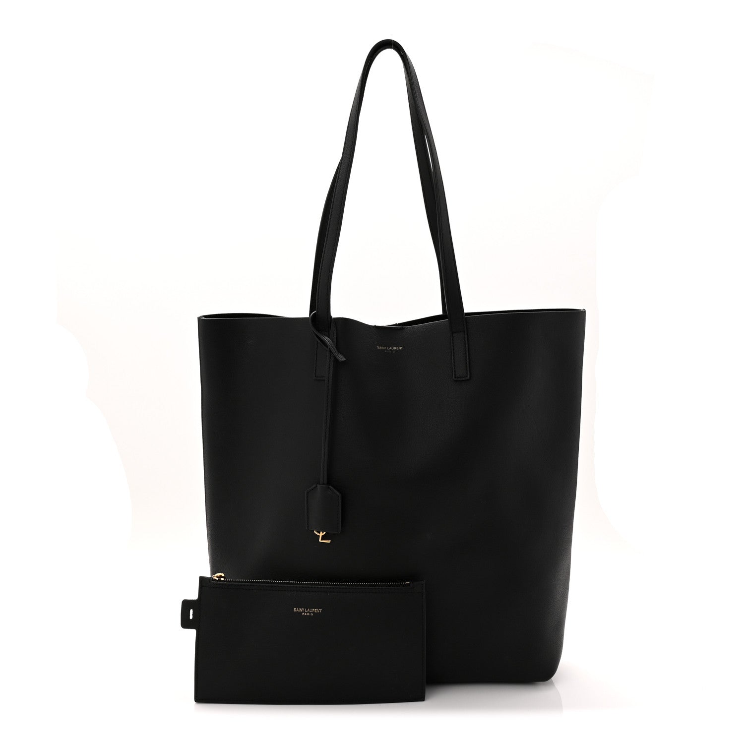 Saint Laurent Calfskin North-South Shopping Tote Black 3 of 12