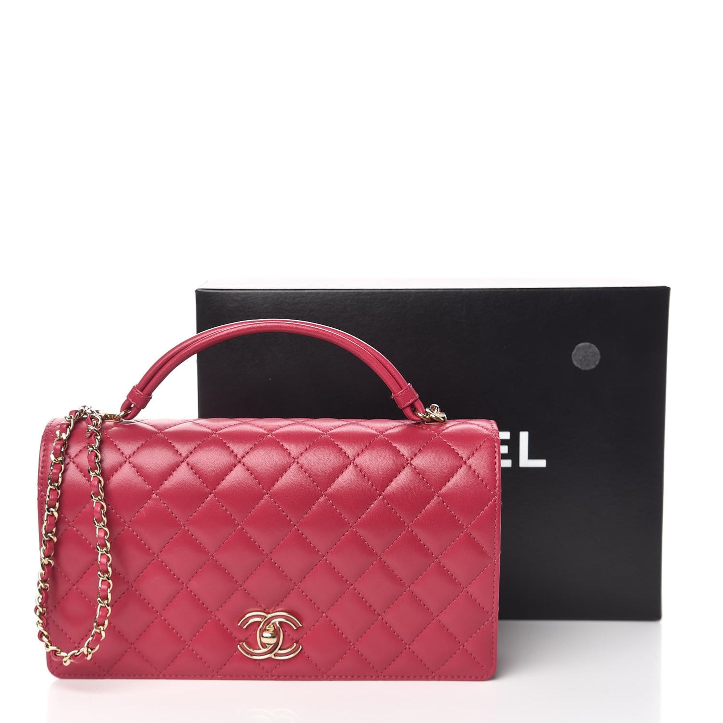 Lambskin Quilted Small Citizen Chic Flap Dark Pink