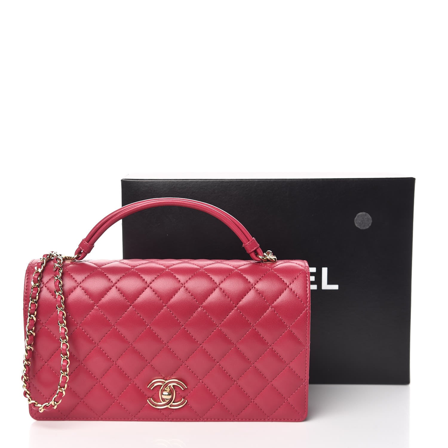 Chanel Lambskin Quilted Small Citizen Chic Flap Dark Pink 12 of 12