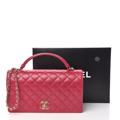 Chanel Lambskin Quilted Small Citizen Chic Flap Dark Pink 12 of 12