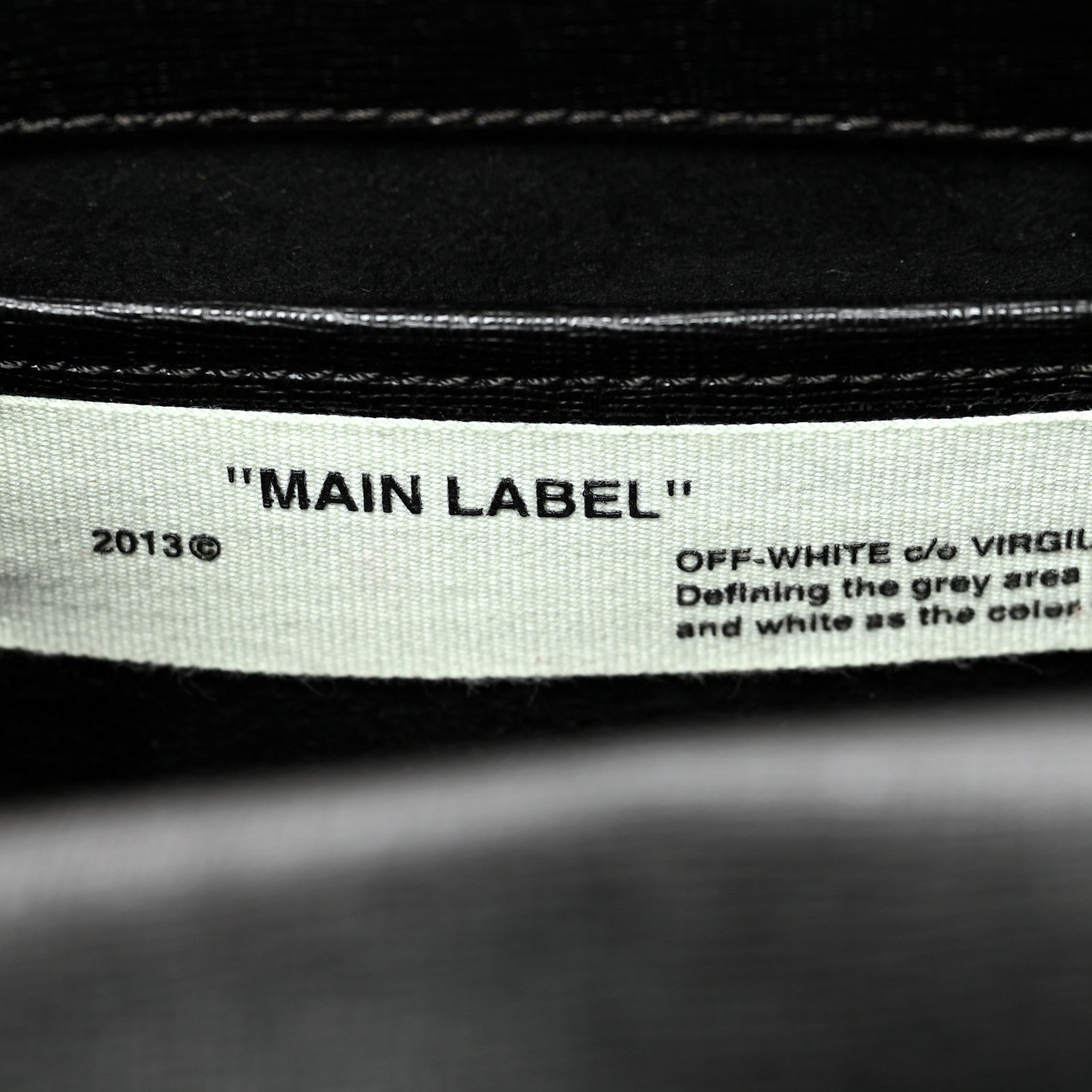 Off-White Saffiano Striped Diag Bag Black White 6 of 10