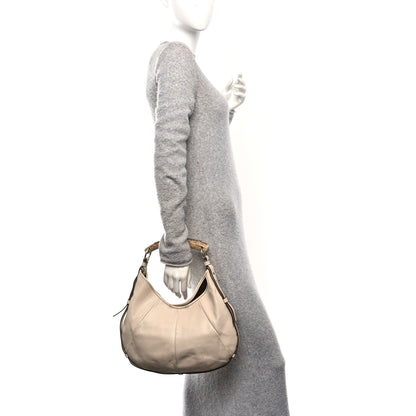 Saint Laurent Calfskin Mombasa Horn Hobo Off White 2 of 9
