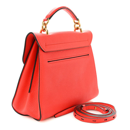 Salvatore Ferragamo Calfskin Small Margot Top Handle Satchel Candy Apple Red 3 of 9
