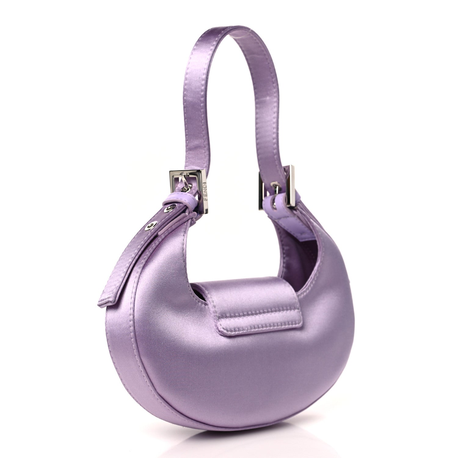 Fendi Silk Satin Mini Cookie Hobo Bag Lilla 3 of 9