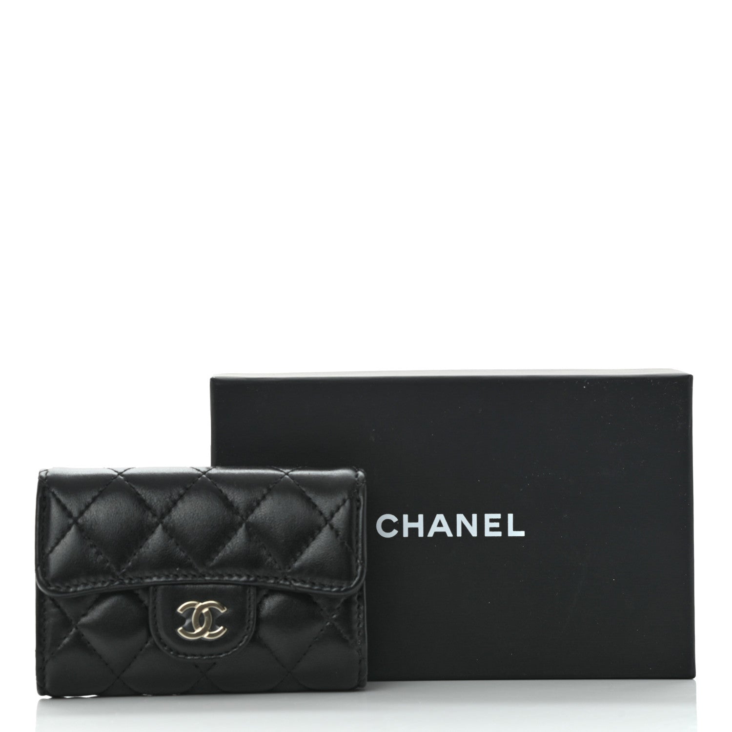 Chanel Lambskin Quilted Classic 4 Key Holder Wallet Black 11 of 11