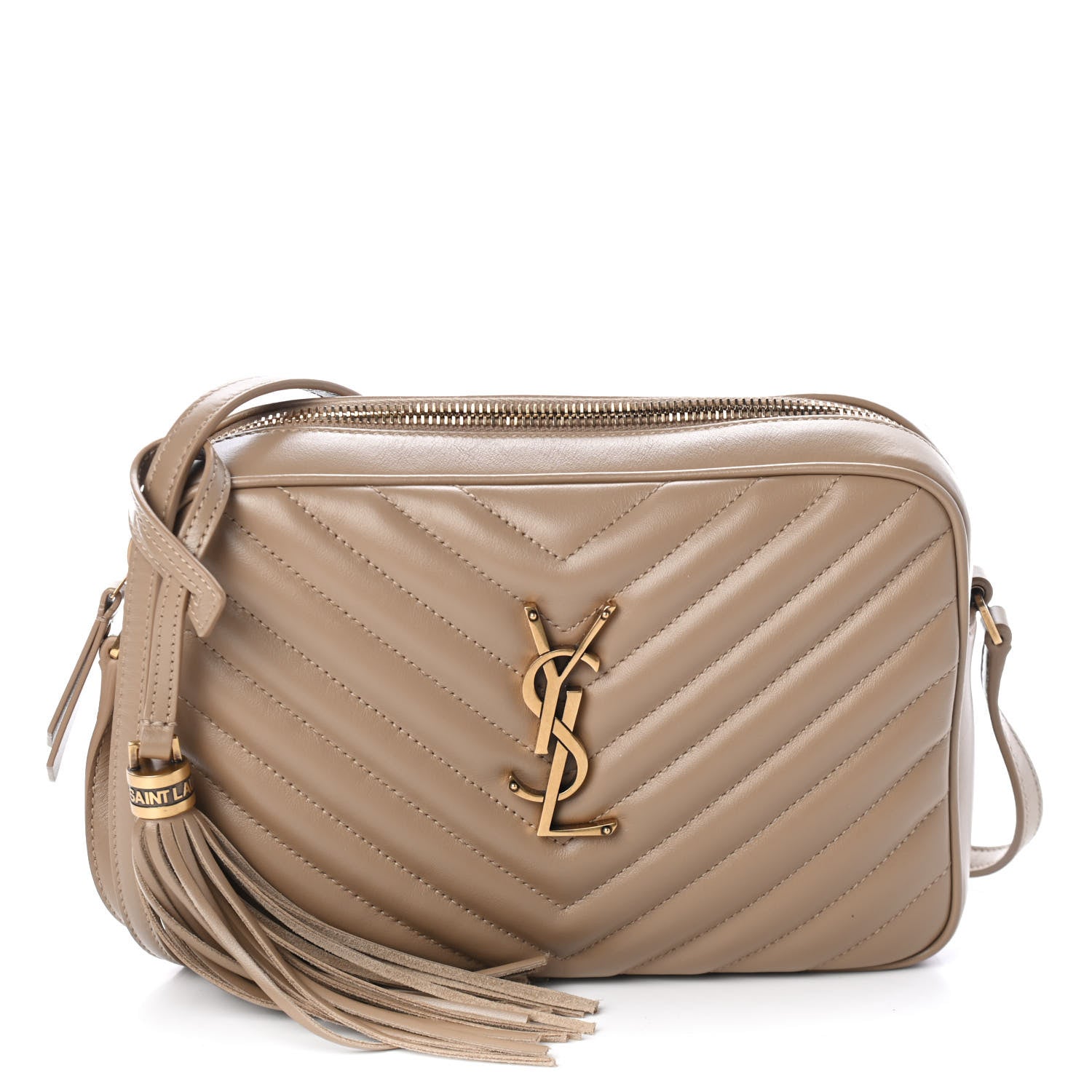 Saint Laurent Calfskin Matelasse Monogram Lou Camera Bag Dark Latte 1 of 5