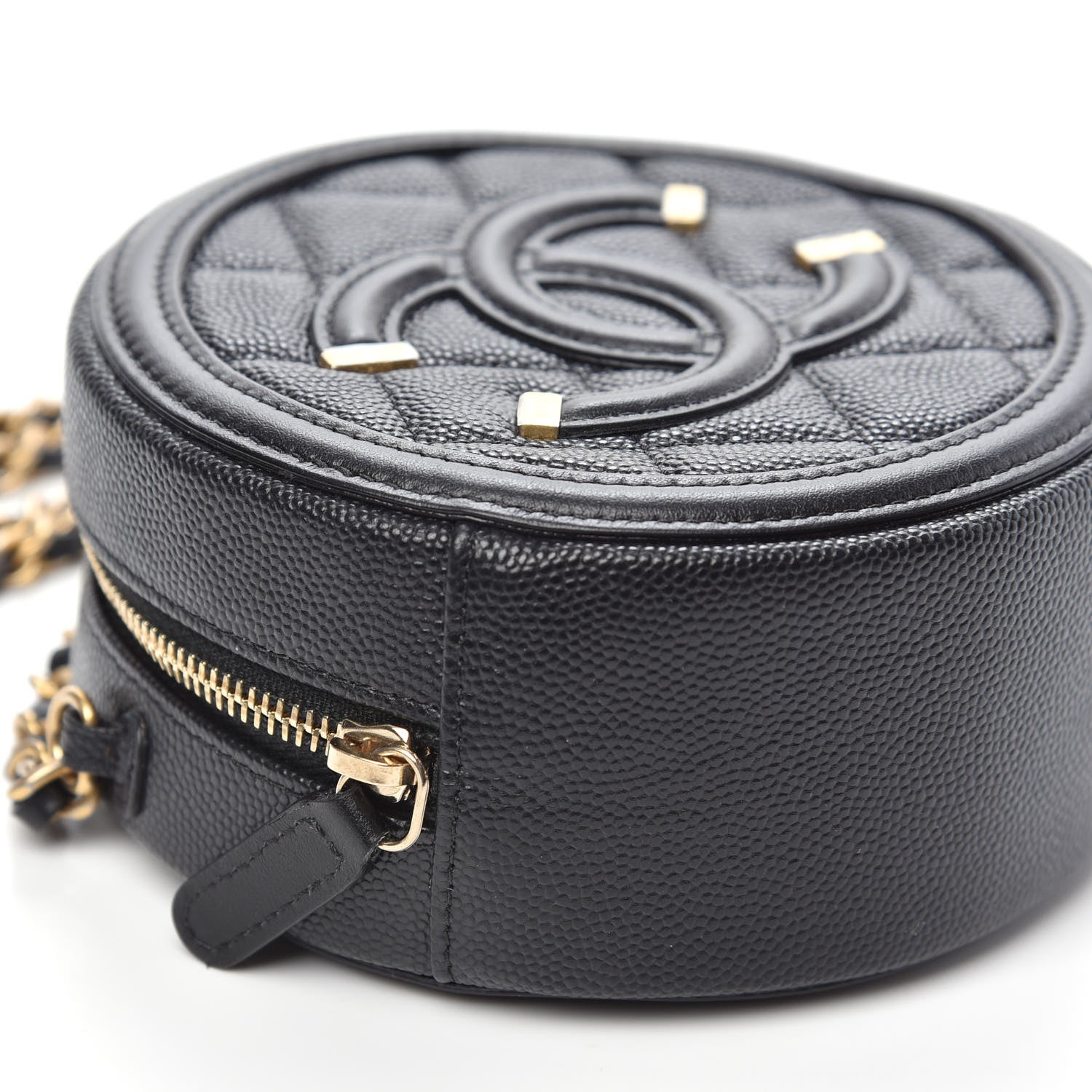 Chanel Caviar Quilted Round Filigree Crossbody Black 8 of 10