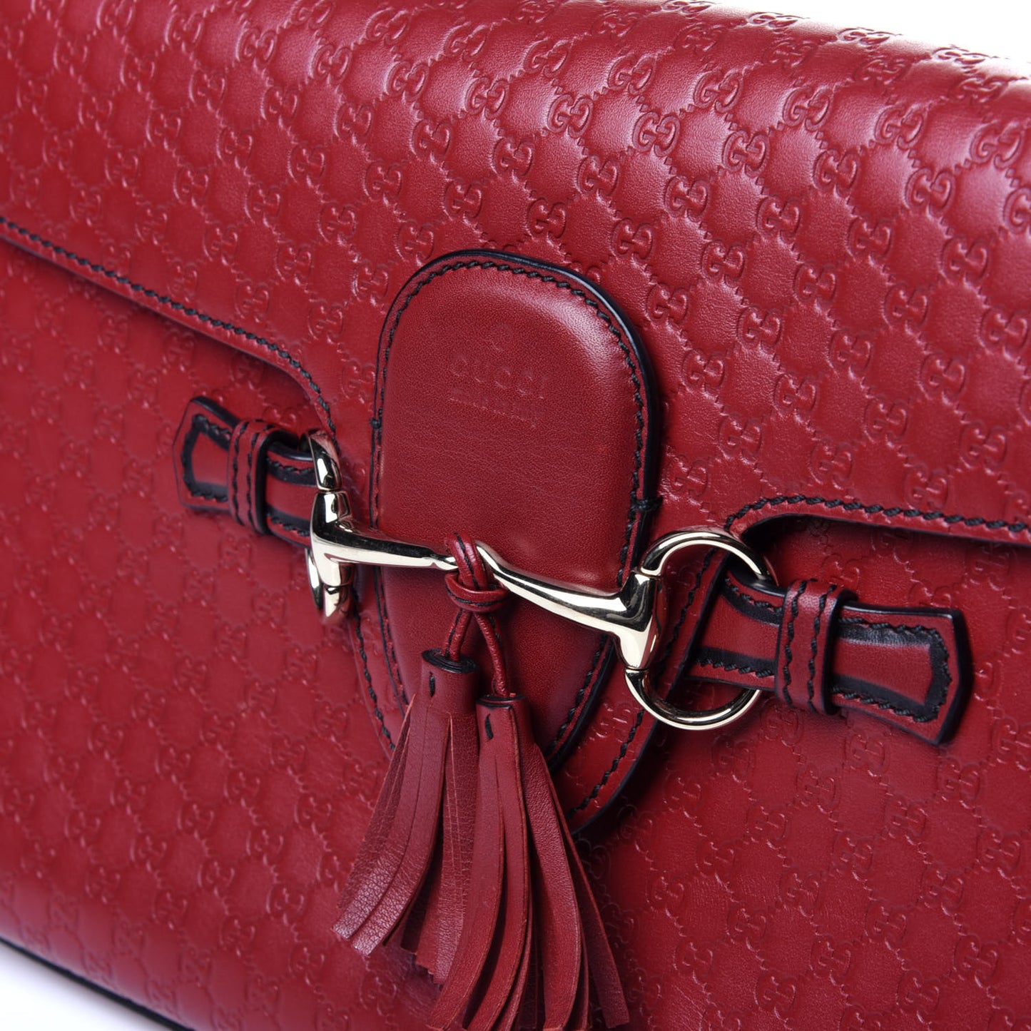 Microguccissima Medium Emily Chain Shoulder Bag Red