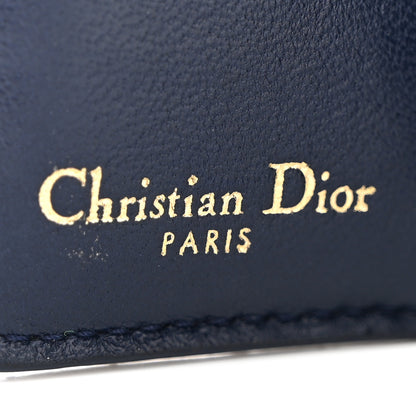 Christian Dior Lambskin Cannage Dioraddict Flap Wallet Navy 7 of 9