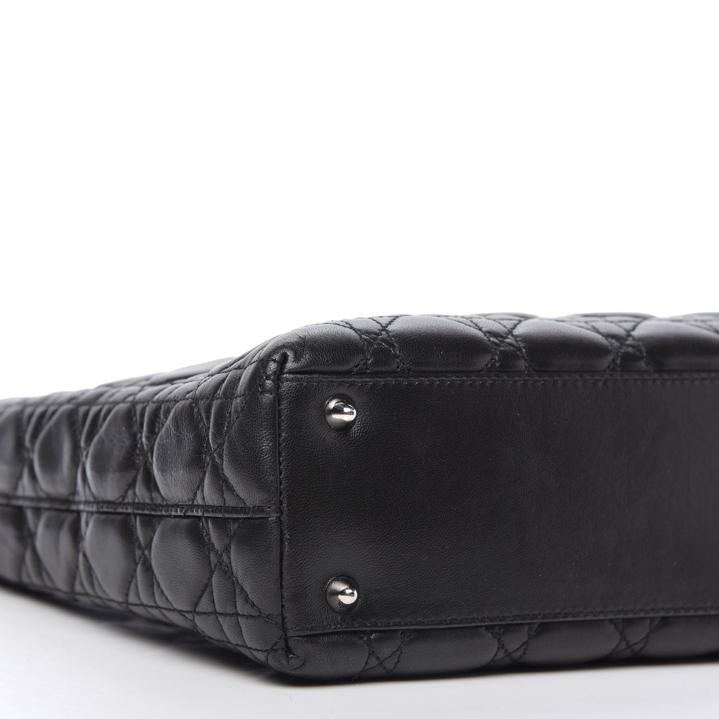 Lambskin Cannage Large Lady Dior Shopper Tote Black