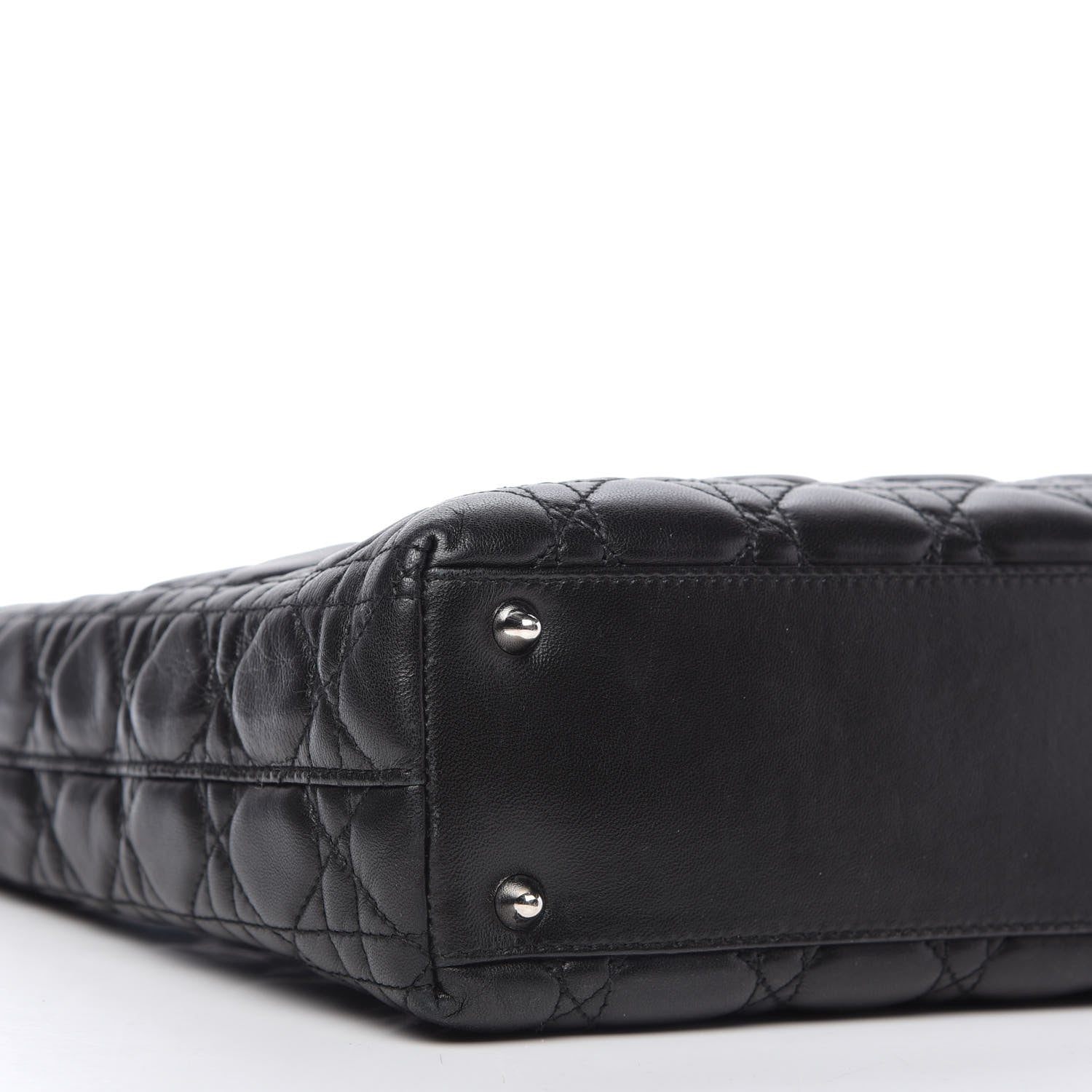 Christian Dior Lambskin Cannage Large Lady Dior Shopper Tote Black 6 of 10