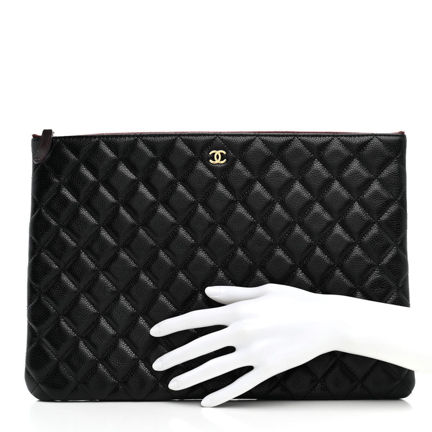 Chanel Caviar Quilted Large Cosmetic Case Black 2 of 7