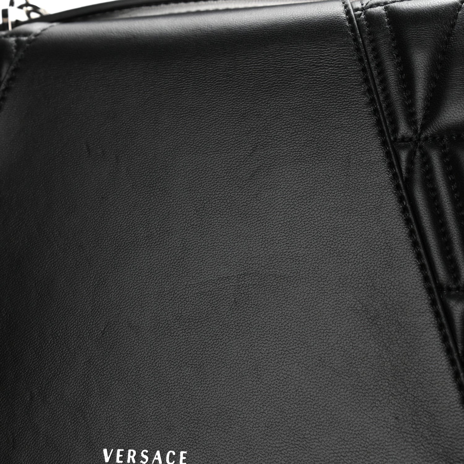Versace Nappa Quilted Virtus Top Handle Shoulder Bag Black 11 of 11