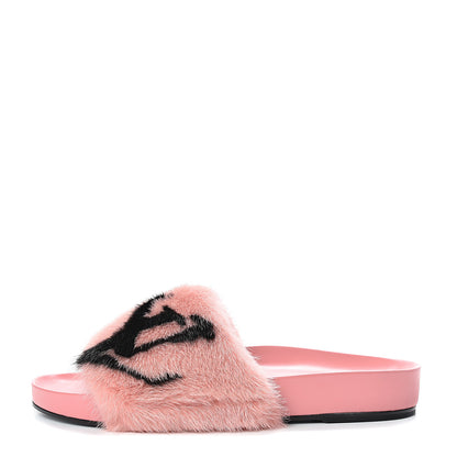 Louis Vuitton Mink Fur Bom Dia Flat Mules 39 Pink 1 of 7
