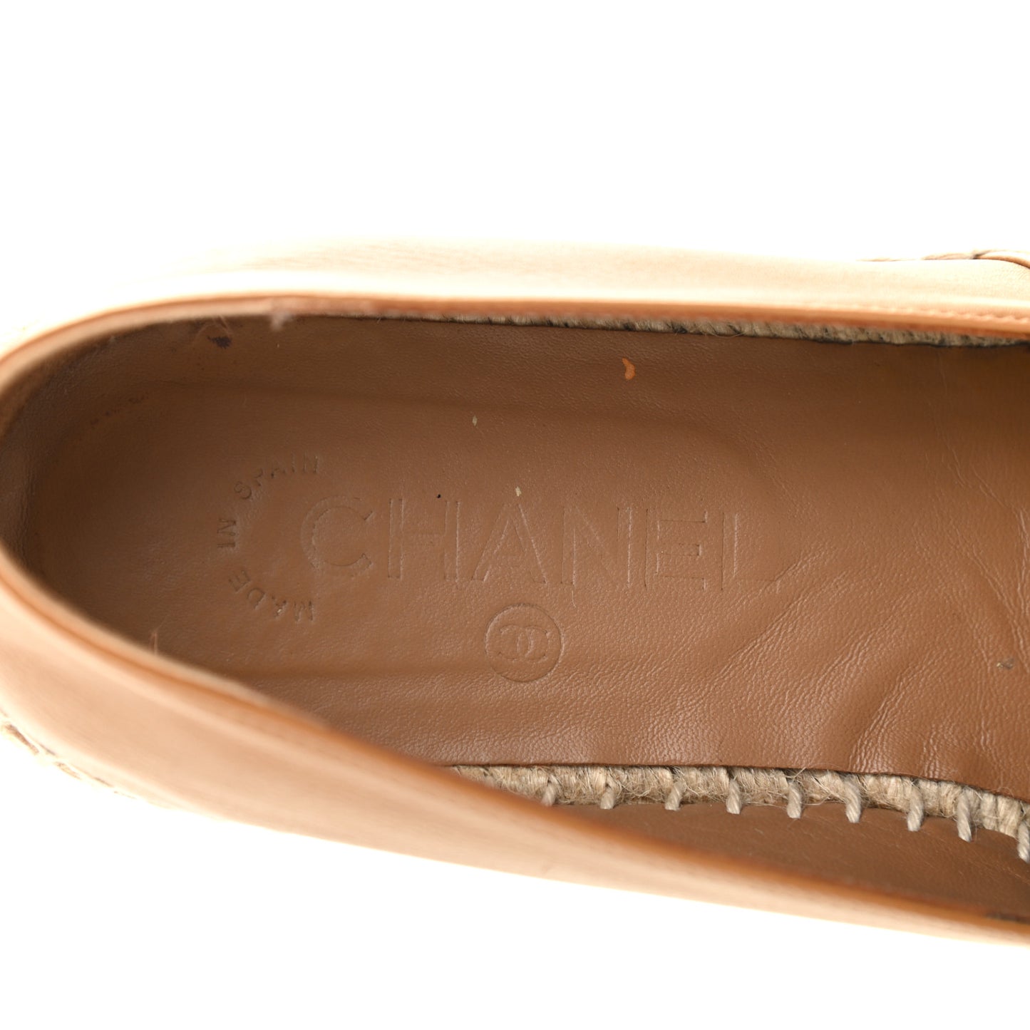 Lambskin CC Espadrilles 40 Light Brown