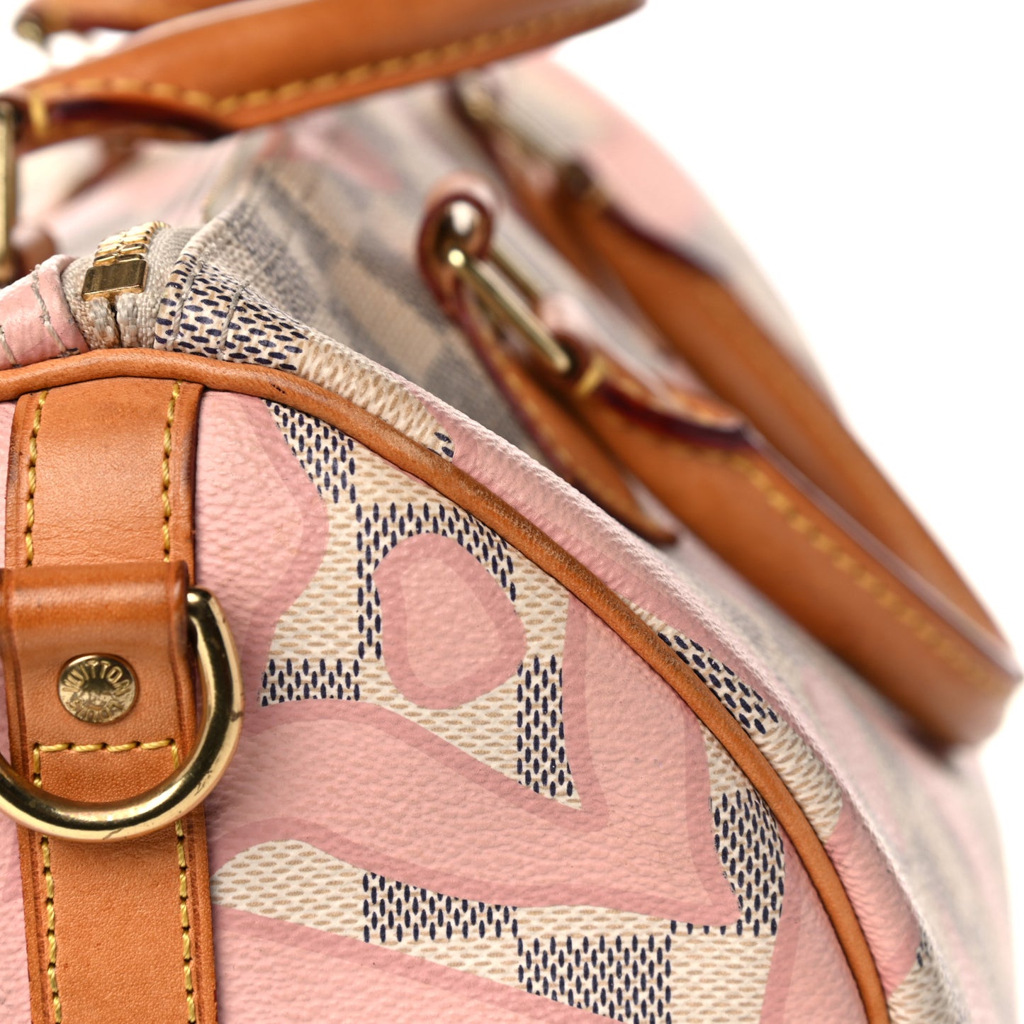 Damier Azur Tahitienne Speedy Bandouliere 30 Rose Ballerine