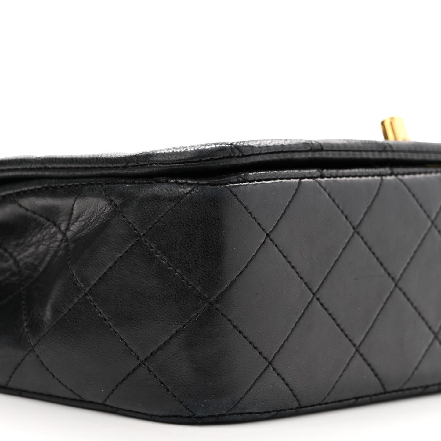 Lambskin Quilted Small Single Flap Black
