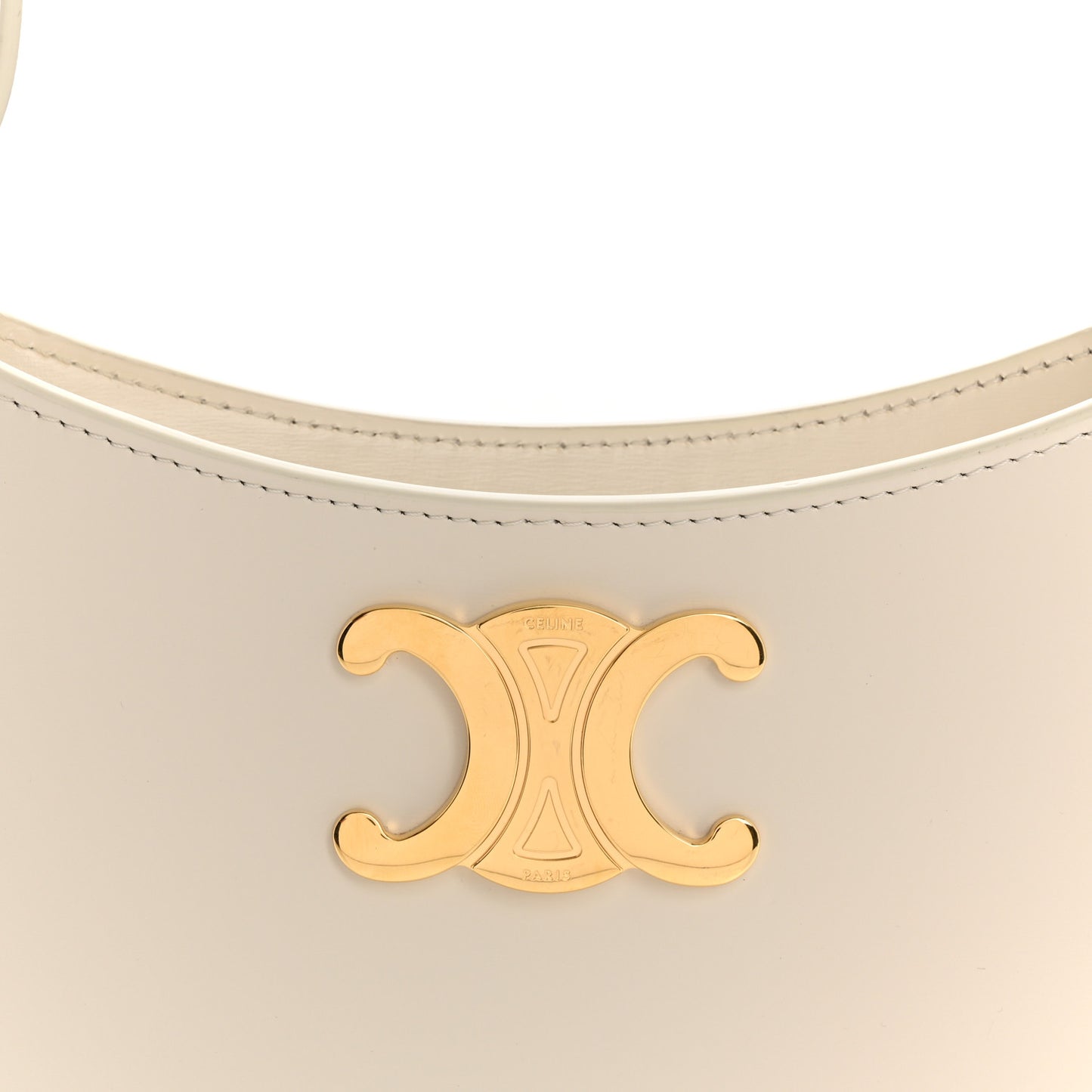 Shiny Calfskin Medium Tilly Triomphe Shoulder Bag Rice