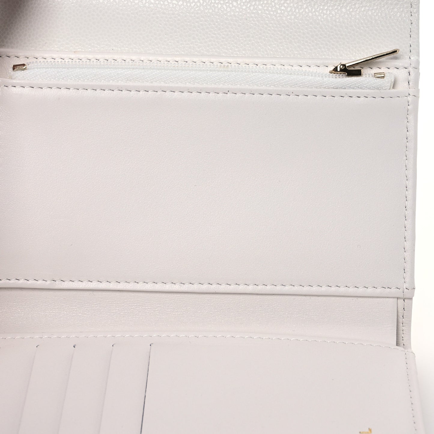 Caviar Quilted Medium Flap Wallet White